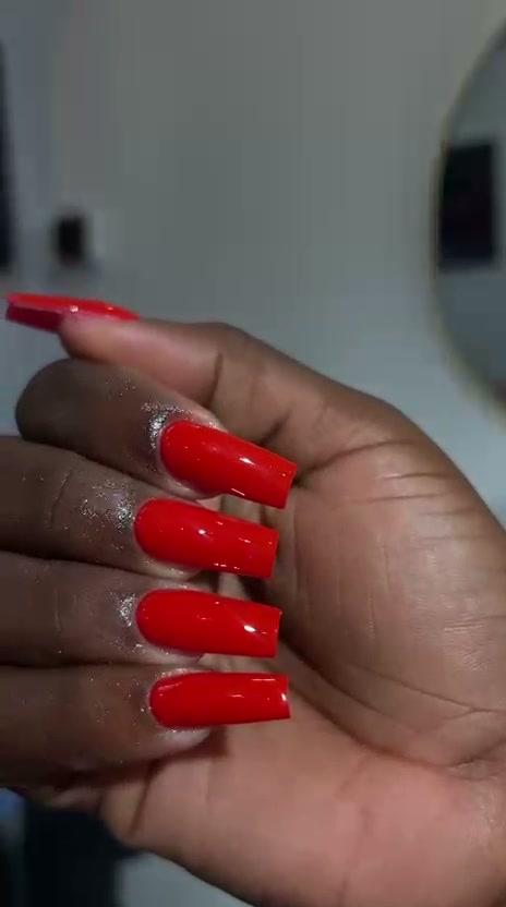 Bold color nail set with nail art